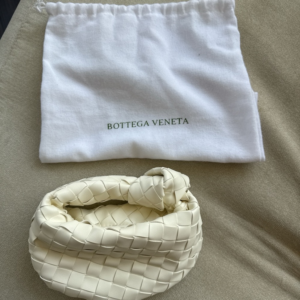Bottega Veneta Ivory Woven Clutch
